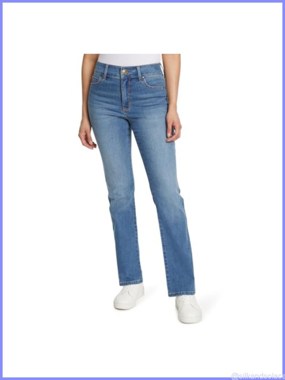 Womens High Rise Boot Cut Jeans Tummy Control Stretch Denim Fits 32 Inseam